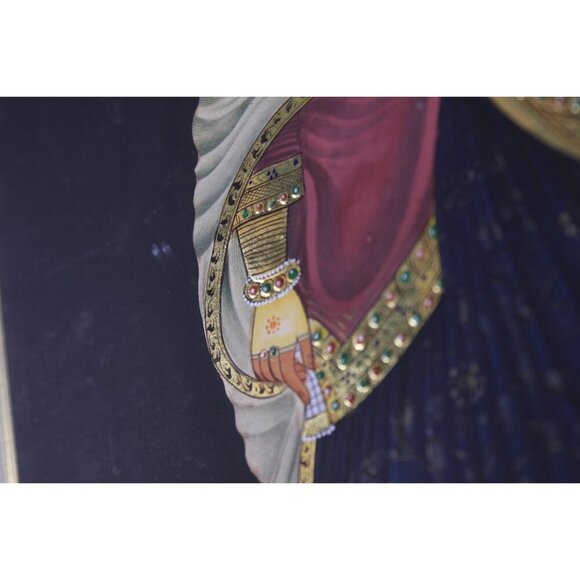 Vintage PAIR Rajasthani Miniature Art Painting on Paper, Punjabi wall art to - Picture 6 of 10